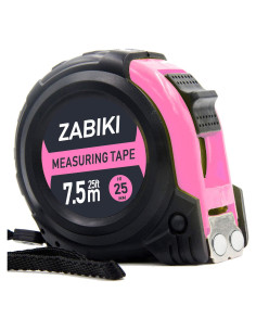 Cinta Métrica 7.6 m Zabiki Rosa Doble Cara Métrica y Pulgadas