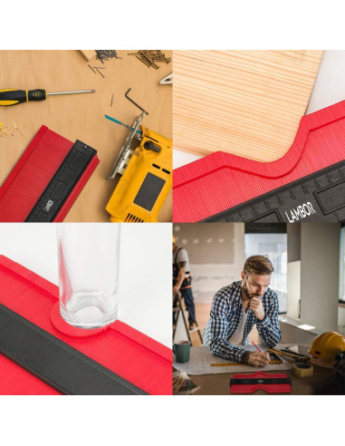 Calibrador de Contorno 25 cm Lambor Studios Rojo ABS