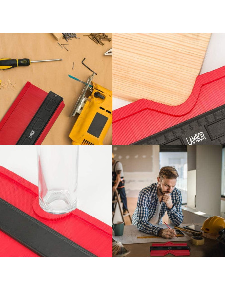 Calibrador de Contorno 25 cm Lambor Studios Rojo ABS