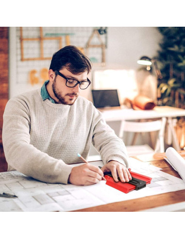 Calibrador de Contorno 25 cm Lambor Studios Rojo ABS