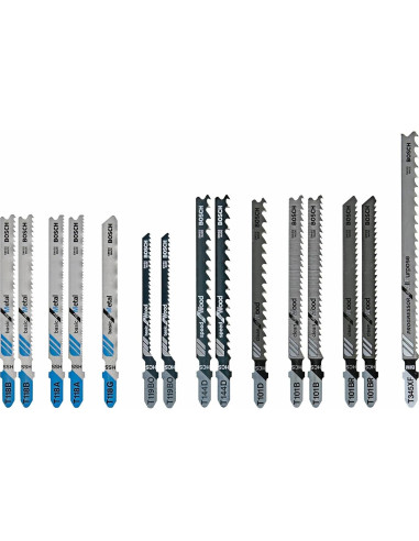 Sierra de calar Bosch JS470E con 14 hojas para madera y metal