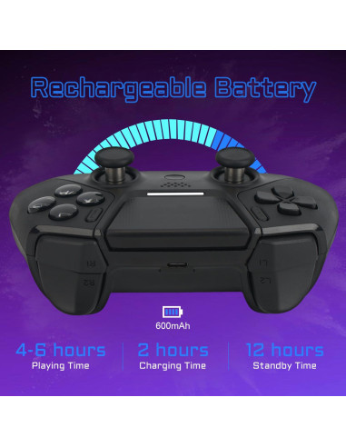 Controlador Inalámbrico PS4 XIAAGXUNA Doble Shock Negro