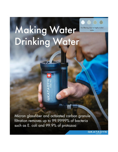 Filtro de Agua Manual Katadyn Hiker Pro 1L para Camping y Senderismo