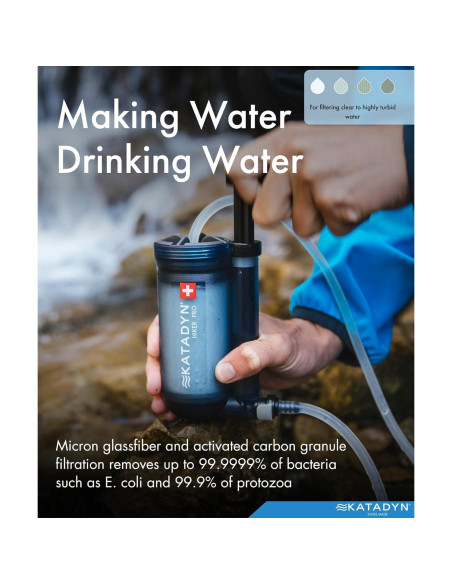 Filtro de Agua Manual Katadyn Hiker Pro 1L para Camping y Senderismo