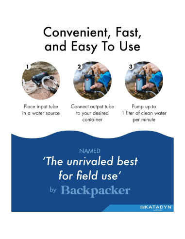 Filtro de Agua Manual Katadyn Hiker Pro 1L para Camping y Senderismo