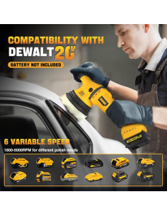 Pulidora Sin Cable VERVEWAV 20V 6 Pulgadas Velocidad Variable 2