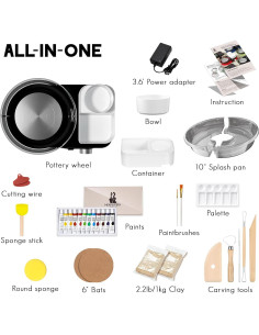 Rueda de Alfarería Insnug Negra - Kit Completo para Principiantes 2