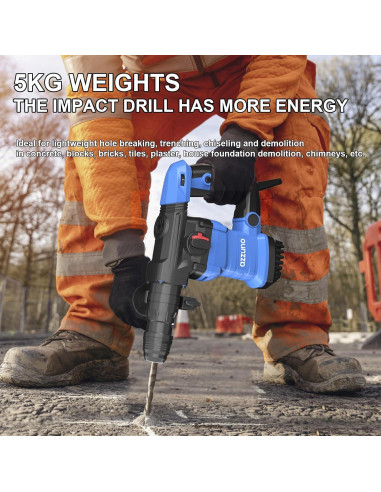 Martillo Rotativo AZZUNO 1800W 4 Funciones para Concreto