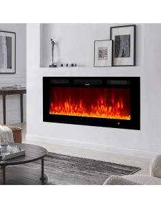 Chimenea Eléctrica Oneinmil 91.4cm, 12 Colores LED, Control Remoto 2