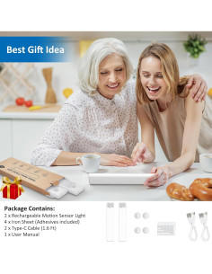 Luces de Sensor de Movimiento YLXS 20.32 cm Recargables 2-Pack 2