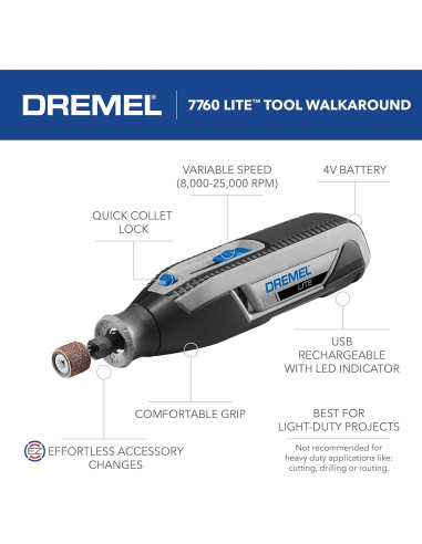 Dremel Lite 7760 N/10 Herramienta Rotativa Inalámbrica 4V
