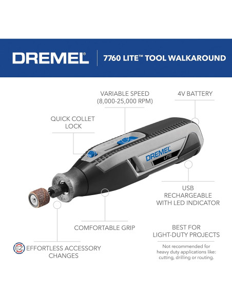Dremel Lite 7760 N/10 Herramienta Rotativa Inalámbrica 4V