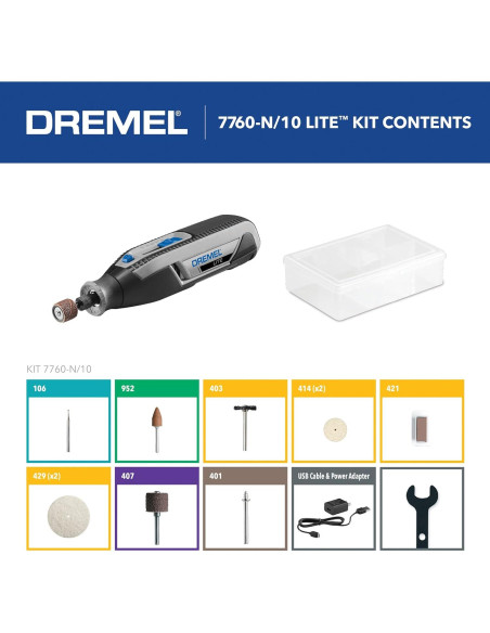 Dremel Lite 7760 N/10 Herramienta Rotativa Inalámbrica 4V
