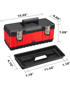 Caja de herramientas portátil Jack Boss 39.4x18x17 cm acero plástico 2