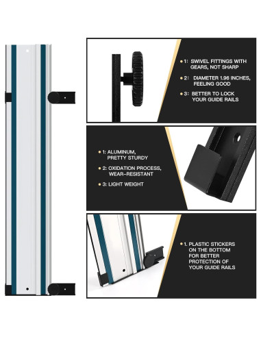 Juego de 2 Accesorios de Riel Guía para Sierra de Pista YINSUKI