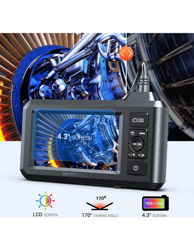 Endoscopio Industrial DEPSTECH DS300, 1080P, 5m, Pantalla 4.3"