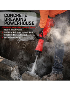Martillo Demoledor Eléctrico XtremepowerUS 2200W con Cinceles 2