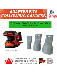 Adaptador de Aspiradora 1058 Designs para Lijadora Black Decker 5" 2