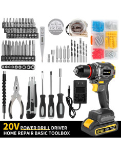 Juego de Herramientas Taladro Inalámbrico AwxryoX 20V 135Pcs 2