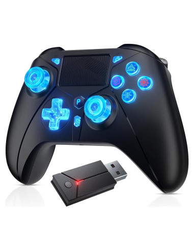 Controlador Inalámbrico RGB Dinosoo para PS5/PS4/PC - Turbo Ajustable