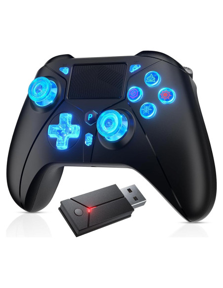 Controlador Inalámbrico RGB Dinosoo para PS5/PS4/PC - Turbo Ajustable
