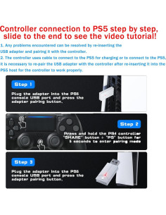 Controlador Inalámbrico RGB Dinosoo para PS5/PS4/PC - Turbo Ajustable 2