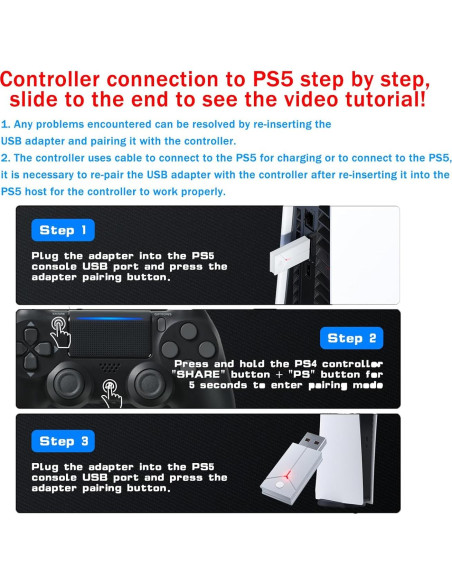 Controlador Inalámbrico RGB Dinosoo para PS5/PS4/PC - Turbo Ajustable