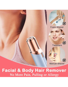 Removedor de Vello Facial Eléctrico Laikme Azul Recargable 2