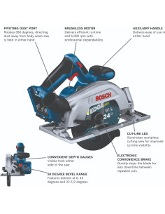 Sierra Circular Bosch GKS18V-22N 18V Sin Escobillas 16.5 cm 2