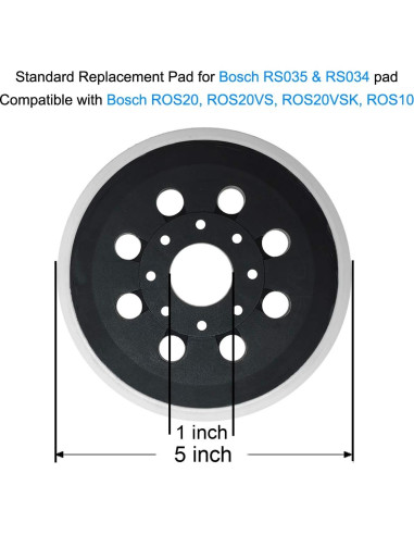 Almohadilla de Lijado 5" Tockrop 8 Agujeros para Bosch