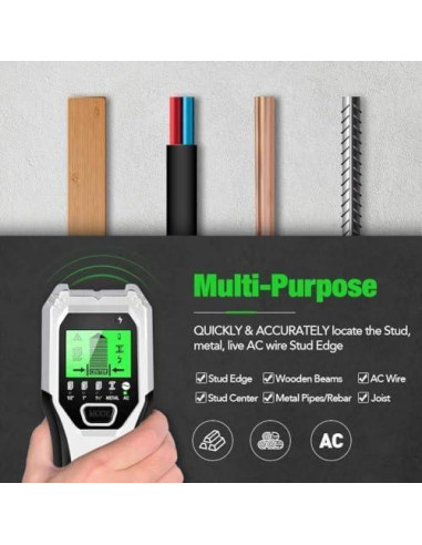 Buscador de Vigas FOLAI 5 en 1 con Pantalla LCD y Alarma