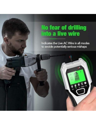 Buscador de Vigas FOLAI 5 en 1 con Pantalla LCD y Alarma