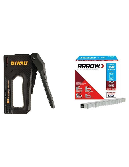 Grapadora Manual 2-en-1 DEWALT DWHT80276 + Grapas 3/8" Arrow 5000 Unidades