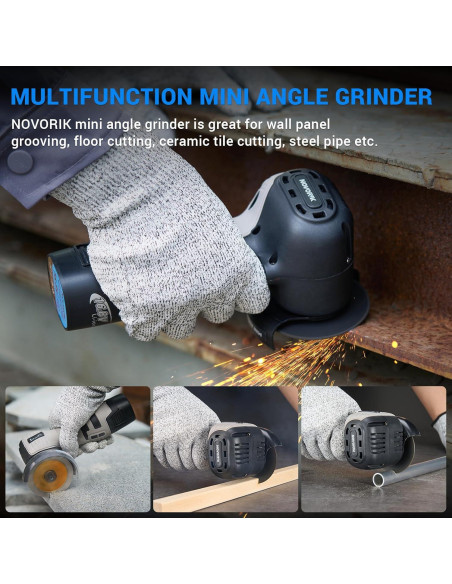 Amoladora Angular Inalámbrica Novorik 16.8V 2000mAh 19800RPM