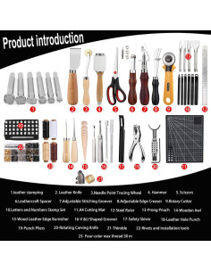 Kit de Herramientas para Trabajar el Cuero TLKKUE - 36 Piezas 2