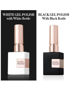 Conjunto de Esmalte de Uñas UV Gel 15ml Double Rhythm - Negro y Blanco 2