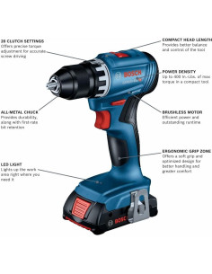 Taladro Atornillador Bosch GSR18V-400B12 18V Sin Escobillas 2