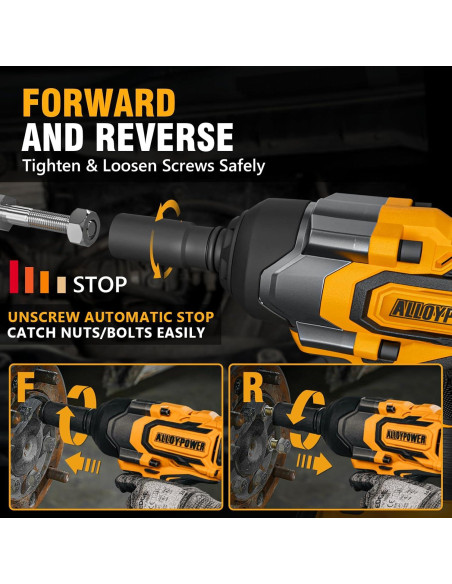 Llave de Impacto Inalámbrica Alloy Power 20V 1200N.m 2 Baterías Llave de Impacto Inalámbrica Alloy Power 20V 1200N.m 2 Baterías