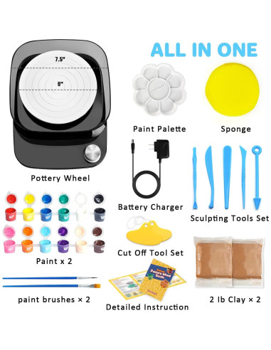 Torno de Alfarería Infantil Innofans - Kit Completo DIY 1.66kg