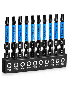 Paquete de 10 Puntas Torx T20 de 5.08 cm Acero S2 DCWecher