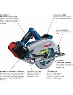 Sierra Circular Bosch GKS18V-25CB14 18V 7-1/4" con Batería 8 Ah 2