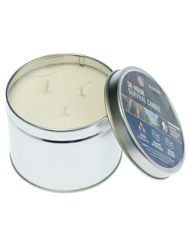 Vela de Emergencia 3 Mechas SE Survivor 36 Horas Cera Soja