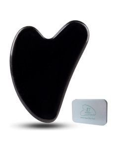 Herramienta Gua Sha Facial Ditind de Obsidiana Negra 8.1cm