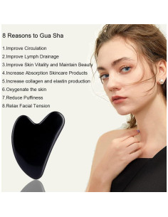 Herramienta Gua Sha Facial Ditind de Obsidiana Negra 8.1cm 2