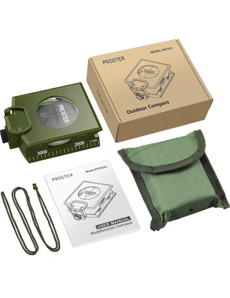 Brújula de Supervivencia Proster para Senderismo con Clinómetro