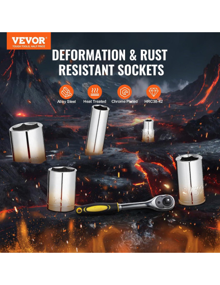 VEVOR Kit de Herramientas Mecánicas 121 Piezas Acero Aleado