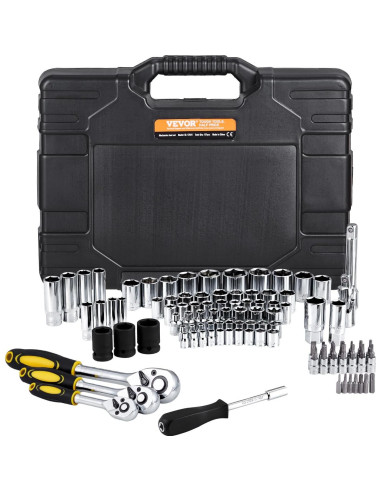 VEVOR Kit de Herramientas Mecánicas 121 Piezas Acero Aleado