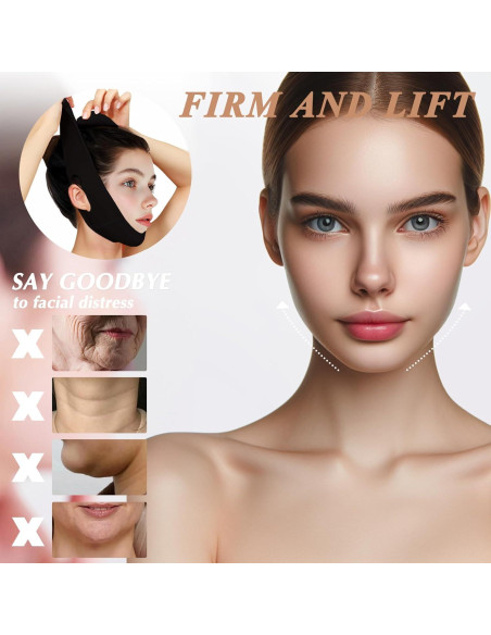 Mascarilla Reutilizable Beiskll para Levantar Mandíbula Negra