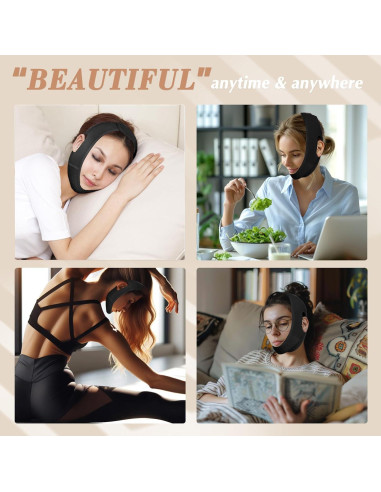 Mascarilla Reutilizable Beiskll para Levantar Mandíbula Negra