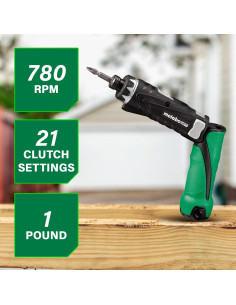 Destornillador Inalámbrico Metabo HPT DB3DL2 3.6V con 2 Baterías 2